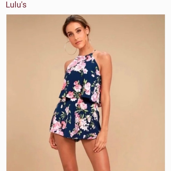 Lulus Pants - Lulus In the Garden Floral Halter Romper. Like new, excellent condition.